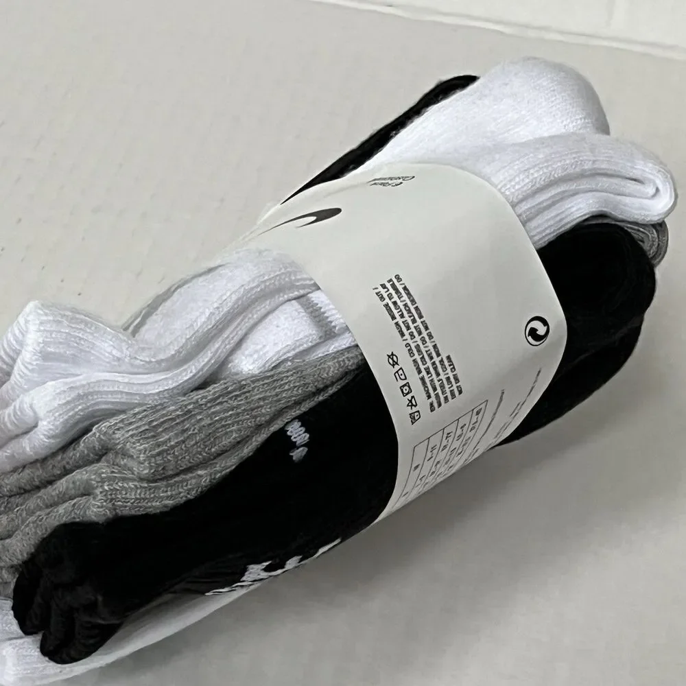 Nike Kids Performance Crew Cushioned Training Socks Sz XS 5-7 Shoe 10C-3Y 6-Pack